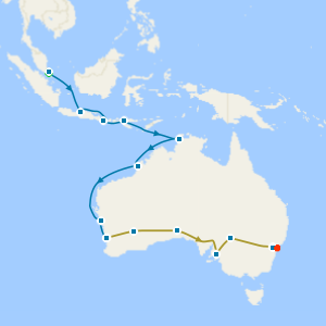 Singapore, Indonesia and Australia with Iconic Indian Pacific Rail to Sydney 