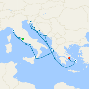 Italy, Greece & Croatia from Civitavecchia to Piraeus with Stays