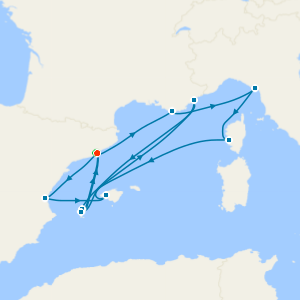 Coastal Gems: Italy, France & Spain and  Spanish Serenity to French Daydreams from Barcelona with Stay