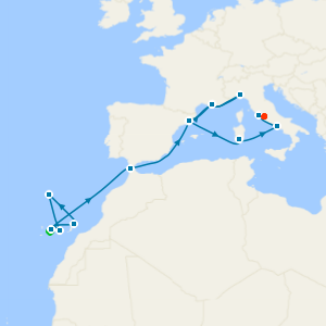 Canary Islands, Madeira, Morocco, Spain & France with Tenerife and Rome Stays