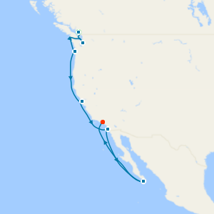 Pacific Coast from Vancouver to Los Angeles with Stay