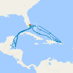 Eastern & Western Caribbean Adventurer from Fort Lauderdale with Miami Airport Stay
