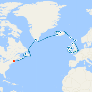 Fire, Ice & British Isles Grand Adventure from Southampton to Boston