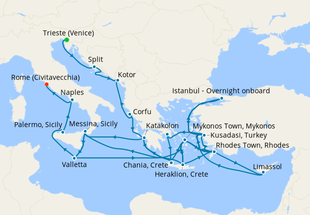 Cruise Itinerary Map