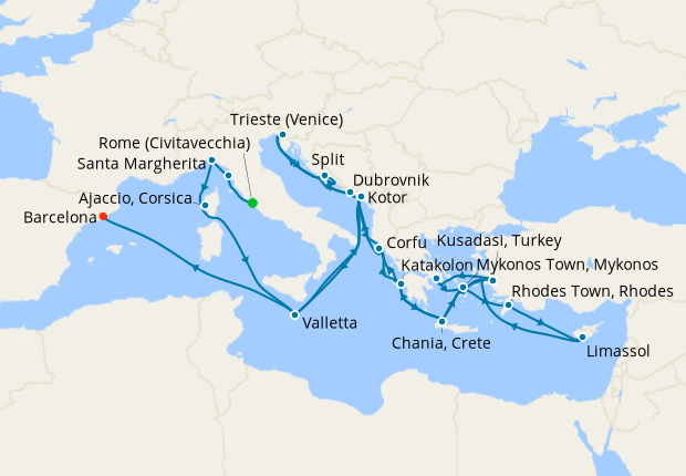 Cruise Itinerary Map