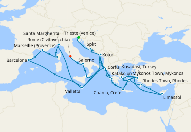 Cruise Itinerary Map