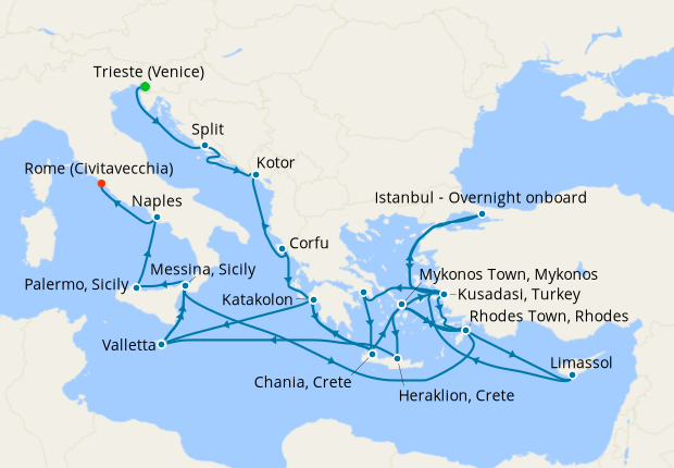 Cruise Itinerary Map