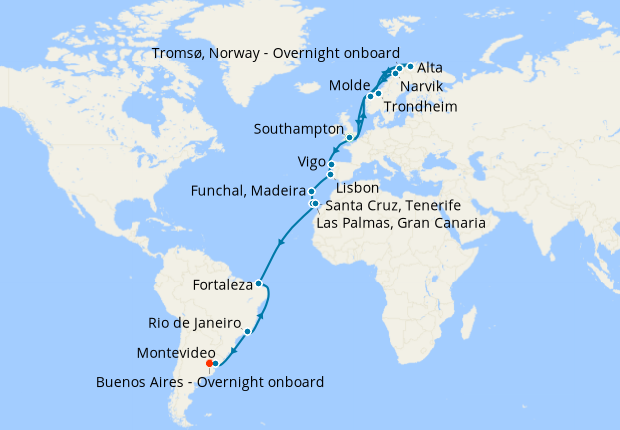 Cruise Itinerary Map