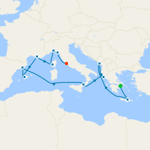 Western Mediterranean with Greece & Italy from Athens