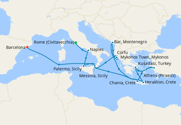Cruise Itinerary Map