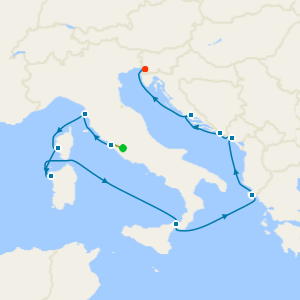 Mediterranean with Italy & Croatia from Rome with Stay