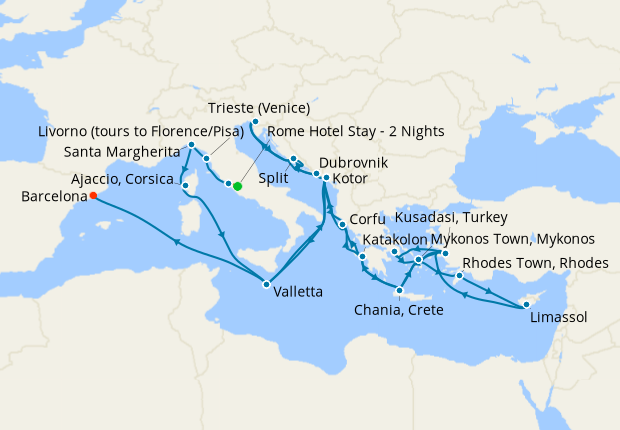 Cruise Itinerary Map