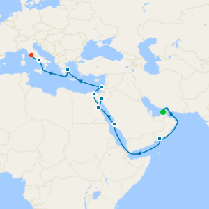 Via Antiqua from Dubai to Civitavecchia