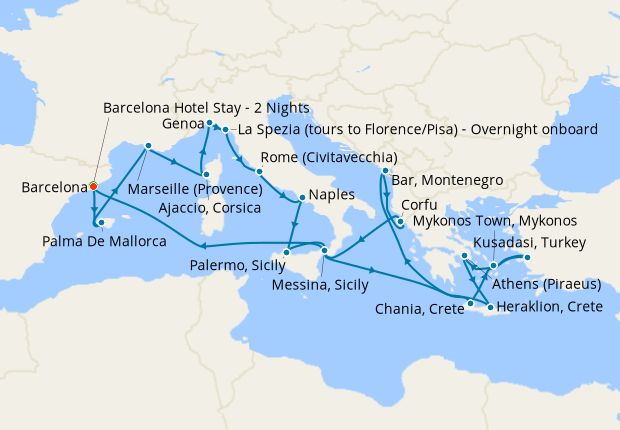 Cruise Itinerary Map