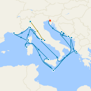 Swiss Alps, Bernina Red Train and The Best of the Mediterranean with Milan and Rome Stays