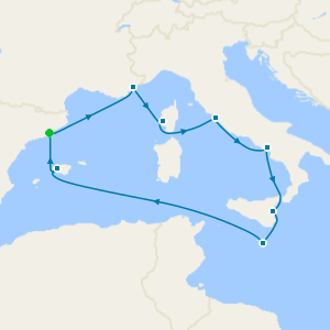 Italy, Spain, Malta & French Riviera from Barcelona