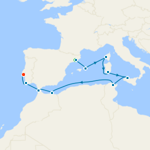 Western Med & Atlantic Gems with Stays in Barcelona & Lisbon 