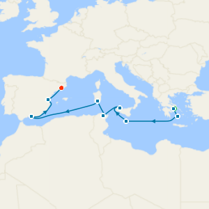 Islands of the Mediterranean: Milos, Malta, Sicily & Sardinia with Stays in Athens and Barcelona 