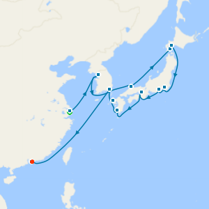Shanghai and South Korea to Kobe, Yokohama and Hong Kong with Stays