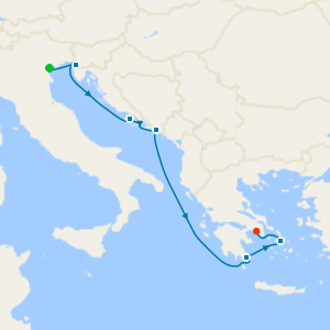 A Journey of Shimmering Piazzas, Lavender-Scented Hills & Byzantine Grandeur from Fusina(Venice) to Piraeus (Athens)