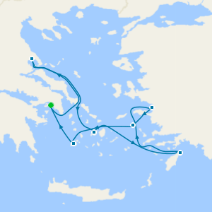 A Journey of Fabled Landmarks & Volcanic Scenery from Piraeus(Athens)