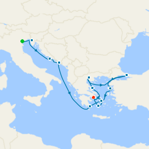 An Extended Journey through Greek Splendour, Byzantine History & Timeless Piazzas Fusina(Venice) to Piraeus (Athens)