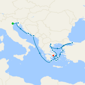 An Extended Journey through Greek Splendour, Byzantine History & Timeless Piazzas from Fusina(Venice) to Piraeus (Athens)