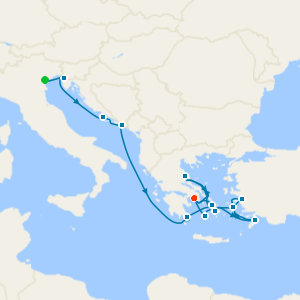 An Extended Journey through Historic Gems, Legendary Ruins & Sunlit Islands from Fusina(Venice) to Piraeus (Athens)