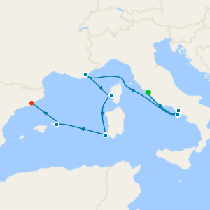 A Journey of Italian Grandeur, Riviera Glamour & Catalan Style from Civitavecchia (Rome) to Barcelona