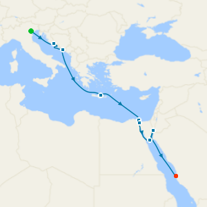 A Journey of Gilded Cities, Bustling Ports & Desert Marvels from Fusina(Venice) to Jeddah