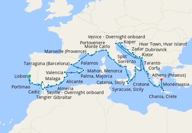 Cruise Itinerary Map