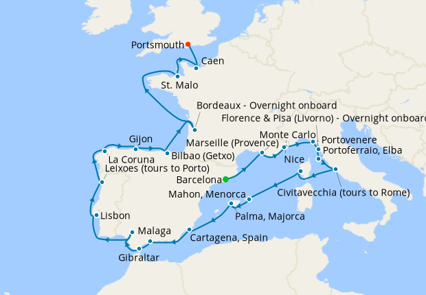 Cruise Itinerary Map