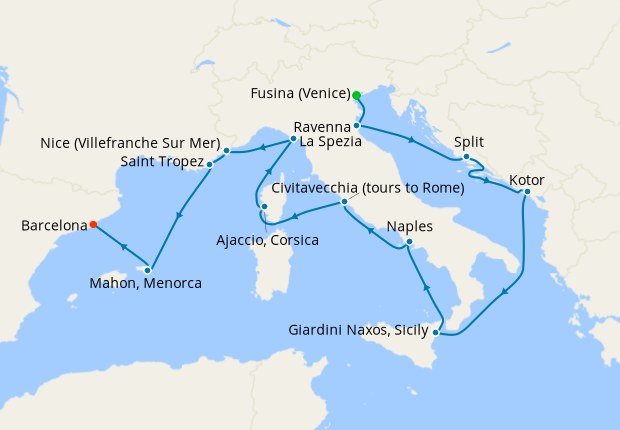 Cruise Itinerary Map