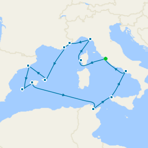 An Extended Journey of Coastal Elegance, Island Spirit and Mediterranean Crossroads from Civitavecchia (Rome)