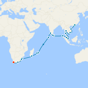 Grand Voyage from Hong Kong to Cape Town with Stays
