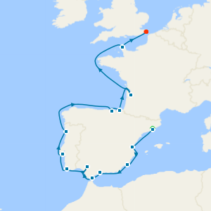 Spain, Portugal & France Intensive from Barcelona to Dover with Stay