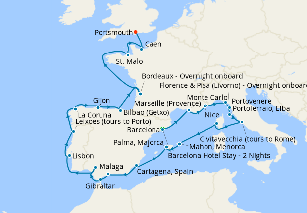 Cruise Itinerary Map