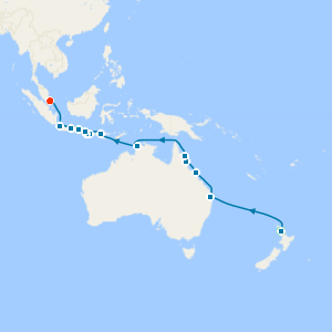 Southern Realm from Auckland to Singapore with Stays 