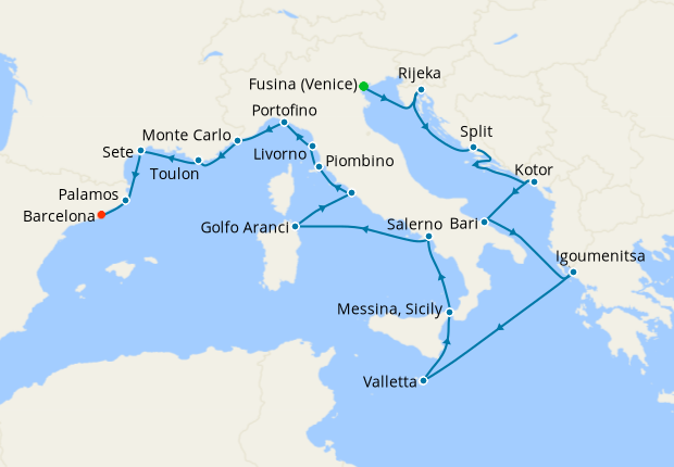 Cruise Itinerary Map