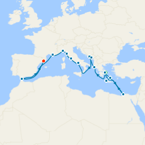 Greek Isles & Western Mediterranean: Cairo Overnight with Athens and Barcelona Stays