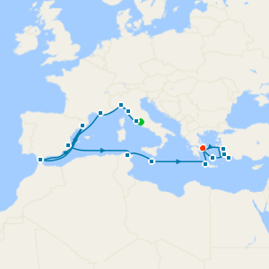 Western Mediterranean & Greek Isles: Athens Overnight from Rome with Stay
