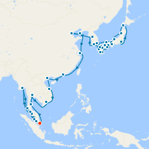 Tokyo and Japan, China and Southeast Asia Ultimate Voyage to Singapore with Stays