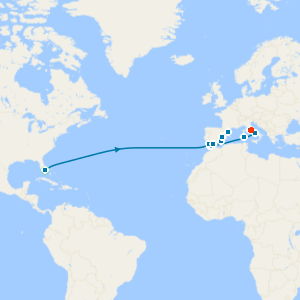 Cultural Crossing & Western Mediterranean with Miami Beach and Rome Stays