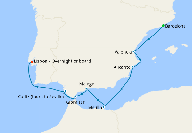 Cruise Itinerary Map