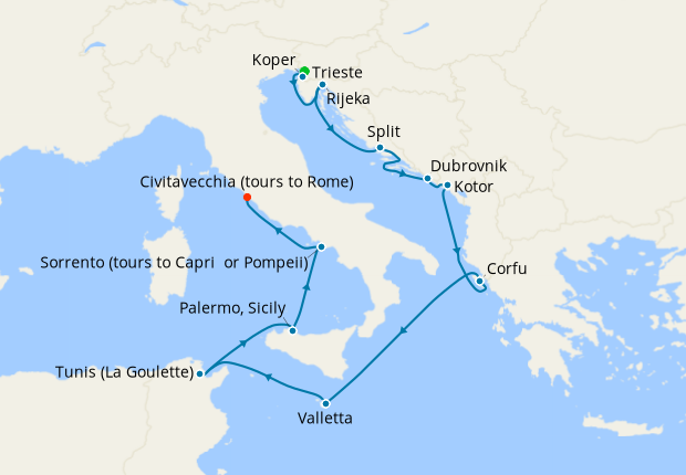 Cruise Itinerary Map