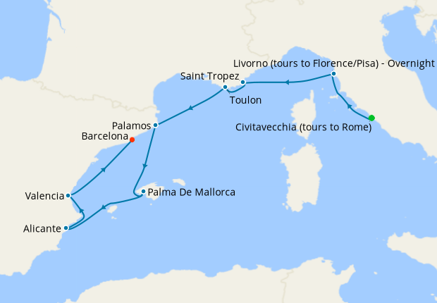 Cruise Itinerary Map