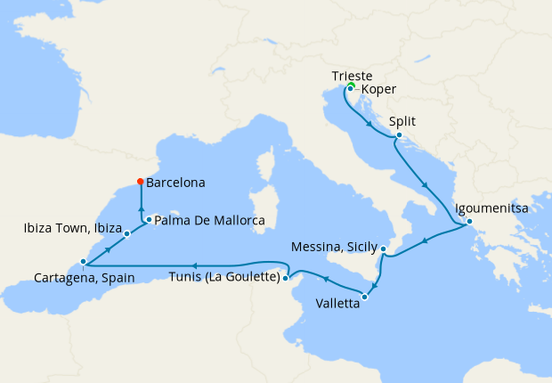 Cruise Itinerary Map