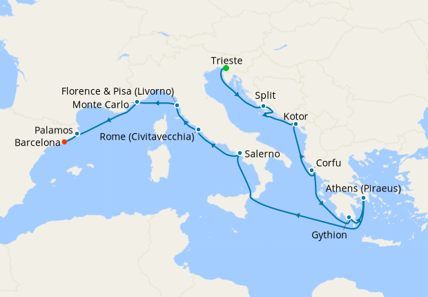 Cruise Itinerary Map
