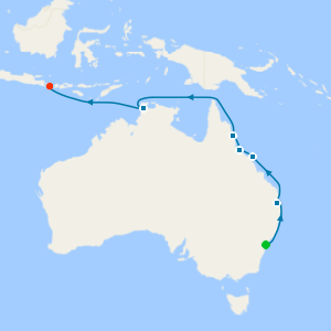 Coral Coast to Java Sea from Sydney to Bali (Benoa)