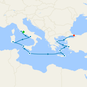 Ancient Empires from Rome (Civitavecchia) to Istanbul with Stay